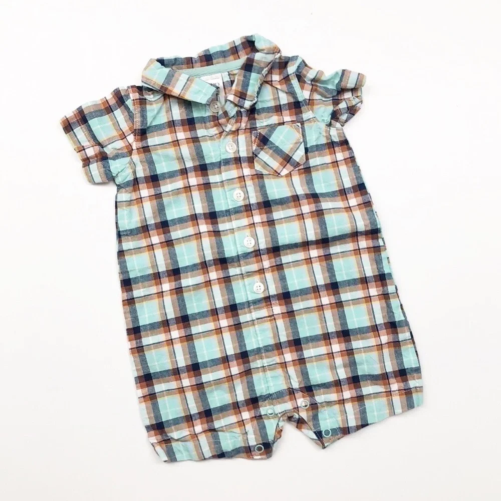 Carter's plaid baby romper